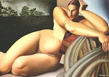 Tamara De Lempicka : Reclining Nude